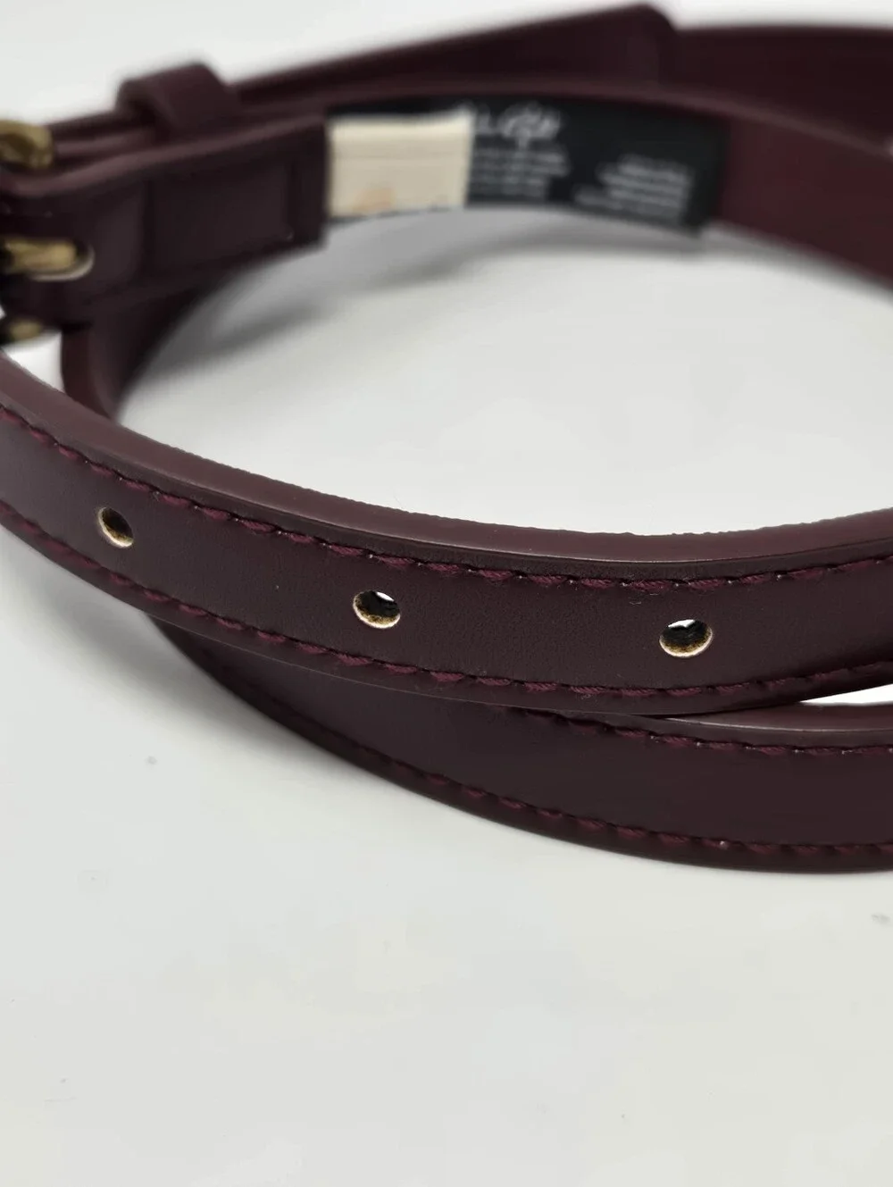JOHN GALT MAROON OXBLOOD FAUX LEATHER SKINNY BELT UNISEX OS DARK ACADEMIA SCHOOL